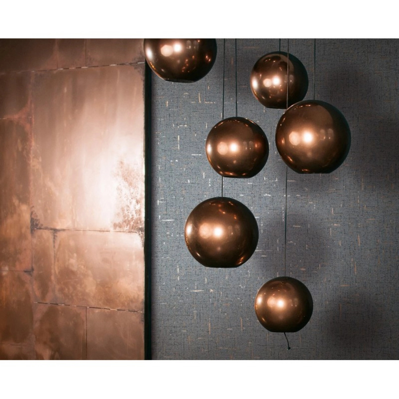 Antracit szürke fekete-bronz textilhatású tapéta