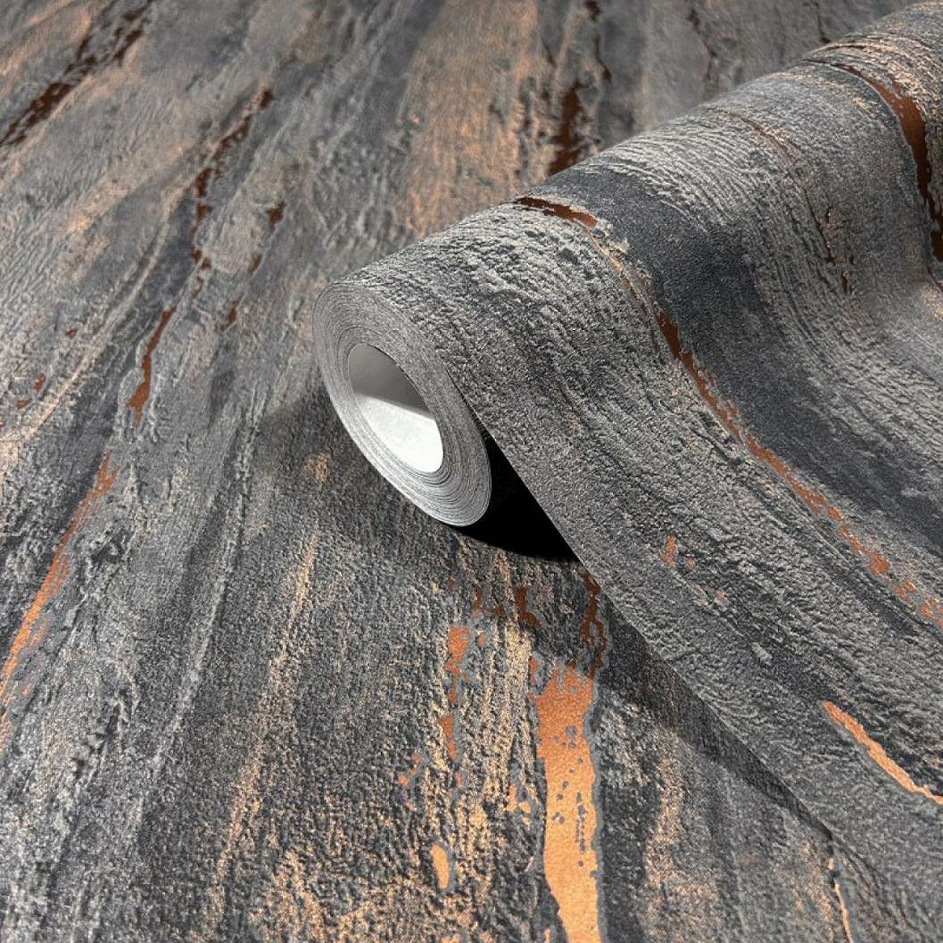 Antracit szürke metál hatású csíkos mintás design tapéta