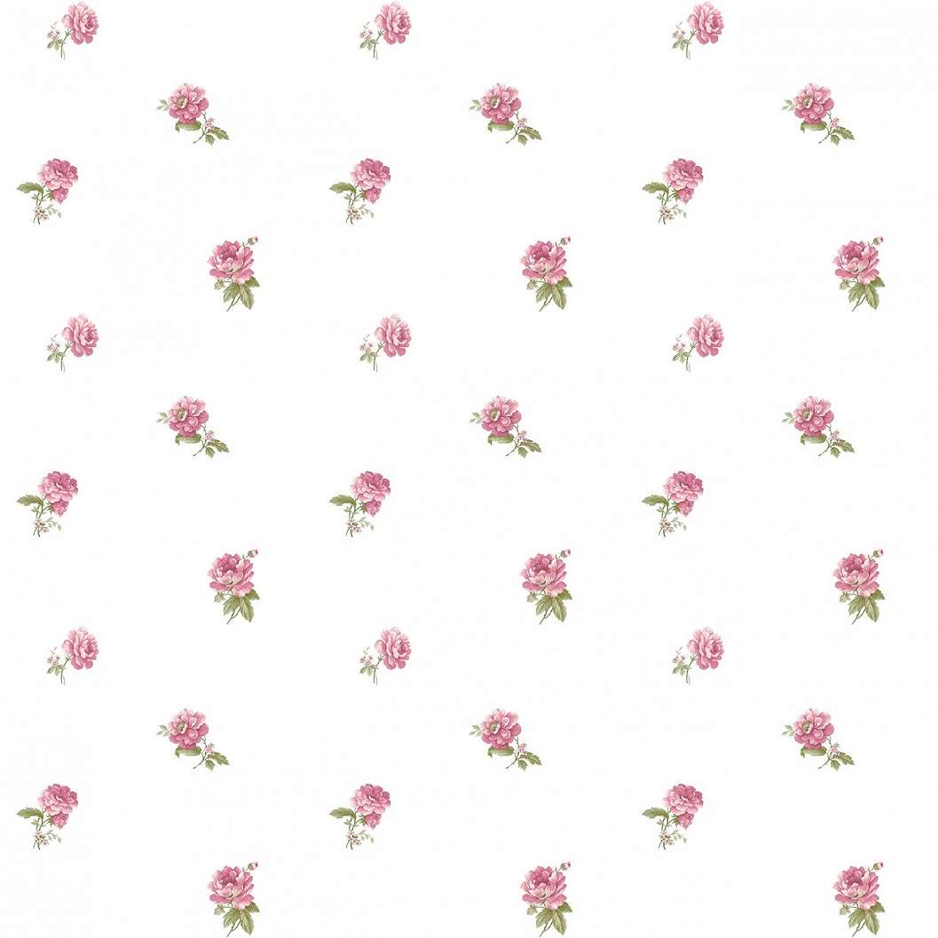 Apró rózsaszín rózsa mintás provance design tapéta