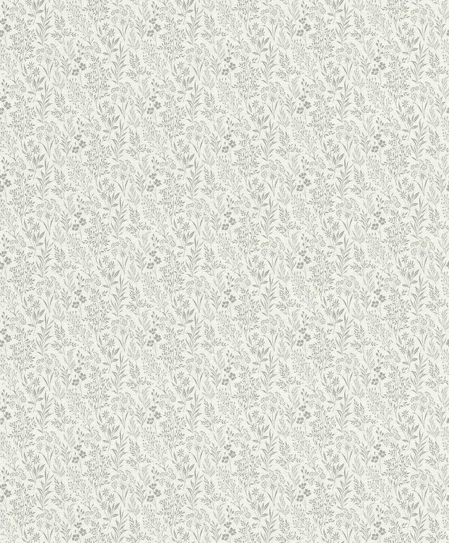 Apró virág mintás dekor tapéta szürke színben