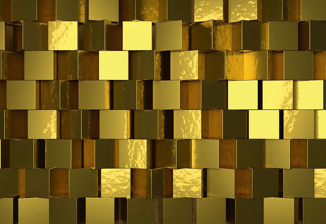 Arany kockák 3D hatású fali poszter