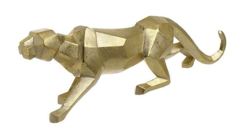 Arany színű gepárd formályú asztali design szobor