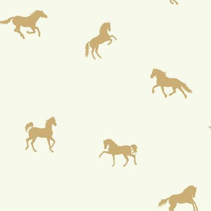 Arany színű lovacska mintás gyerek tapéta