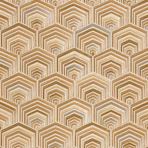 Arany színű premium design tapéta hímzett hatású geometriai mintával