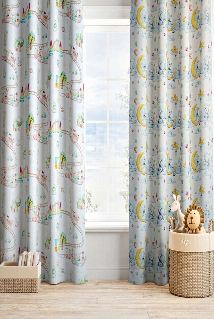 Aranyos autó, állat, hullámvasús gyerek mintás design függöny textil anyag