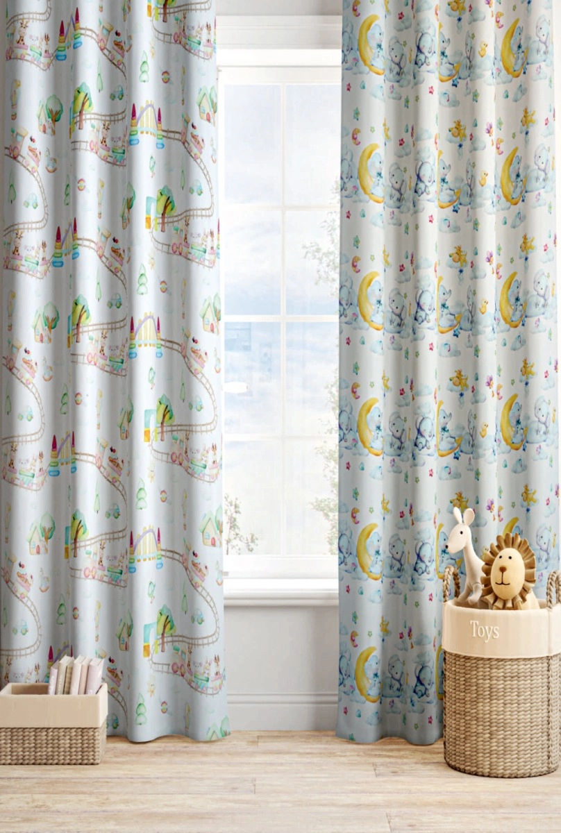 Aranyos autó, állat, hullámvasús gyerek mintás design függöny textil anyag