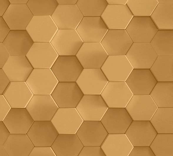 Aranysárga 3d hatású geometriai mintás mosható design tapéta