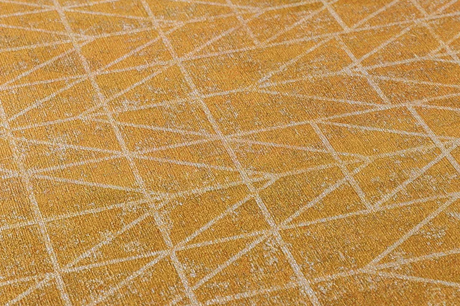 Aranysárga tapéta geometrikus mintával