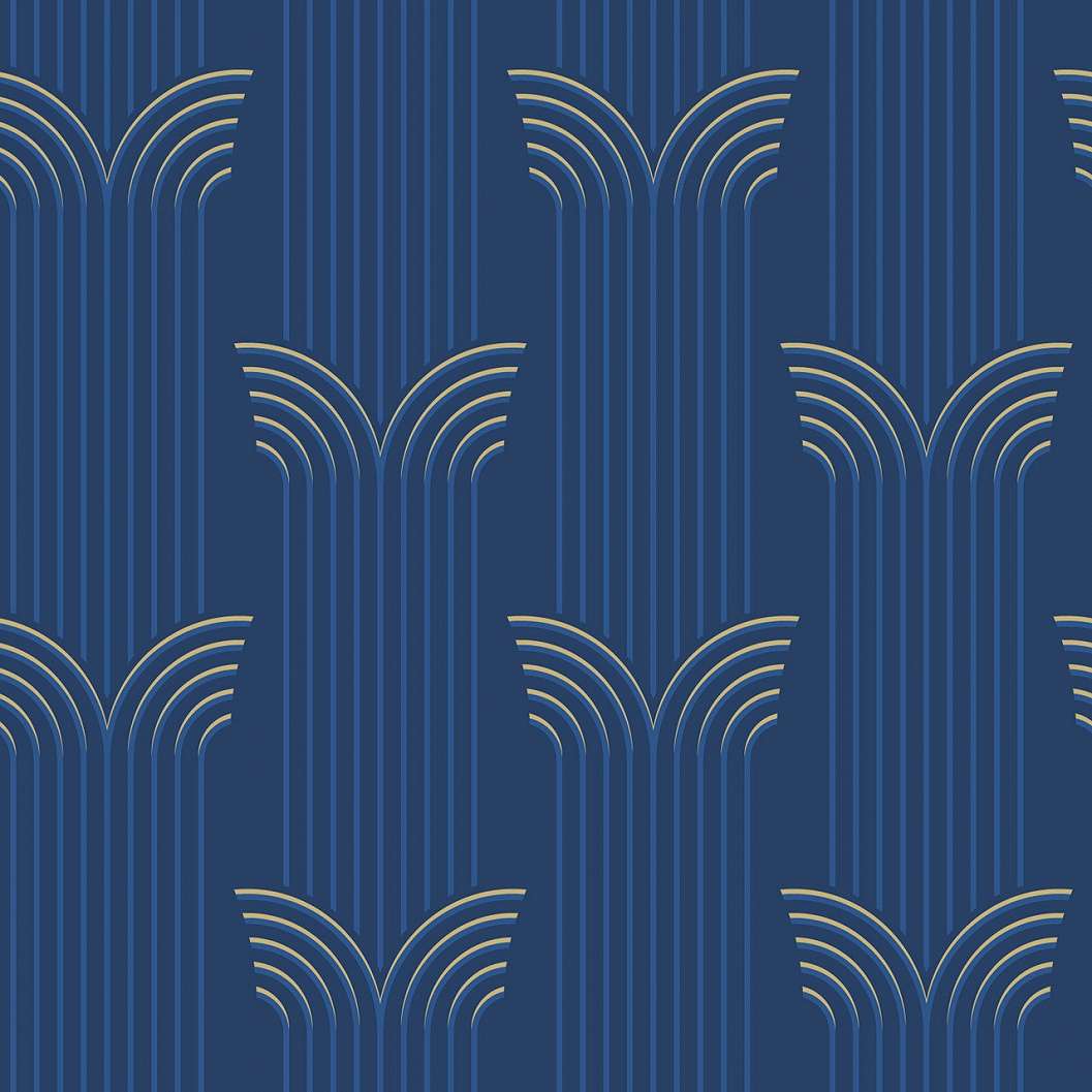 Art deco dekor tapéta kék geometrikus mintával vinyl mosható