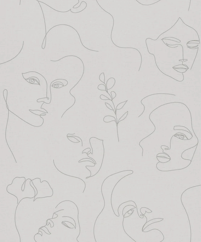 Art deco női arc mintás vinyl tapéta