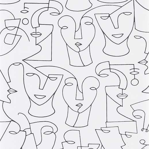 Art deco portré mintás vlies francia design tapéta