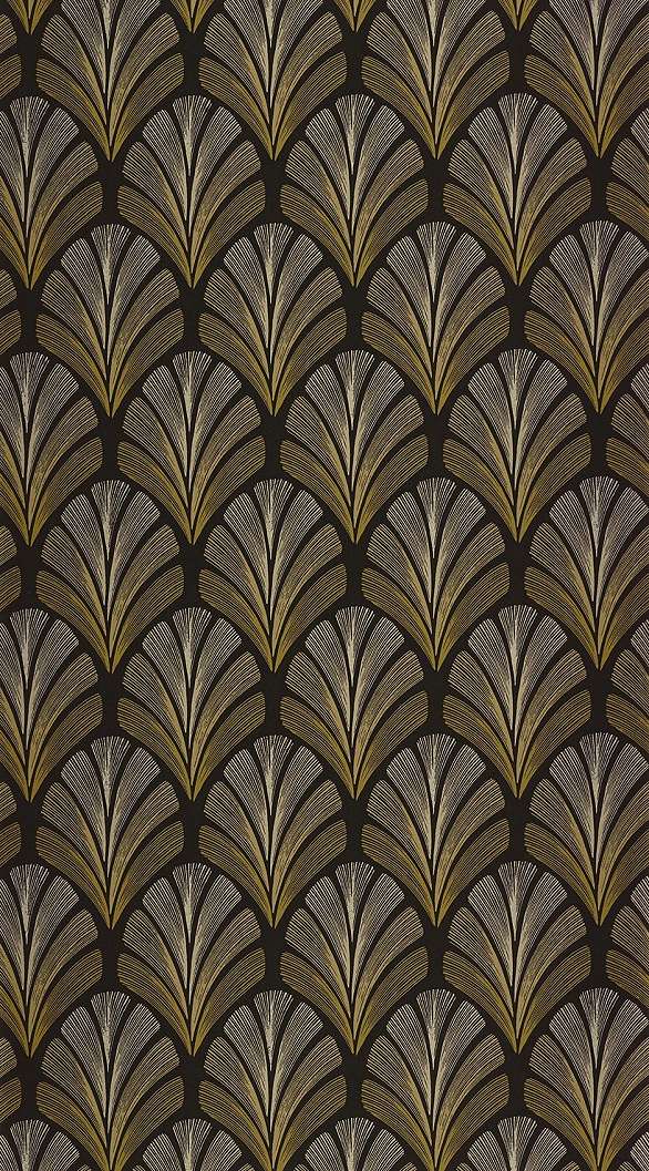 Art deco tapéta dohánybarna geometrikus mintával