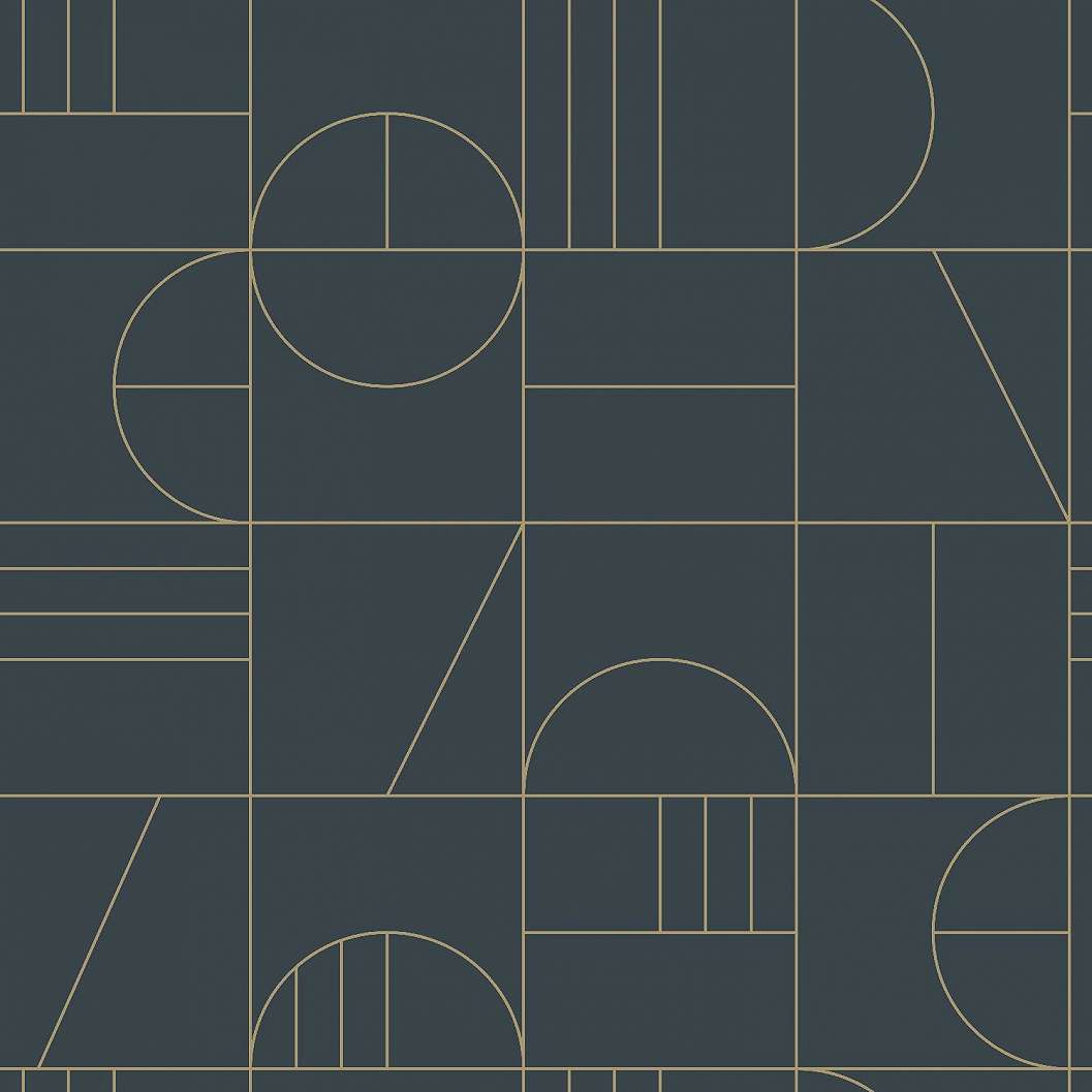 Art deco tapéta sötétkék alapon elegáns arany mintával