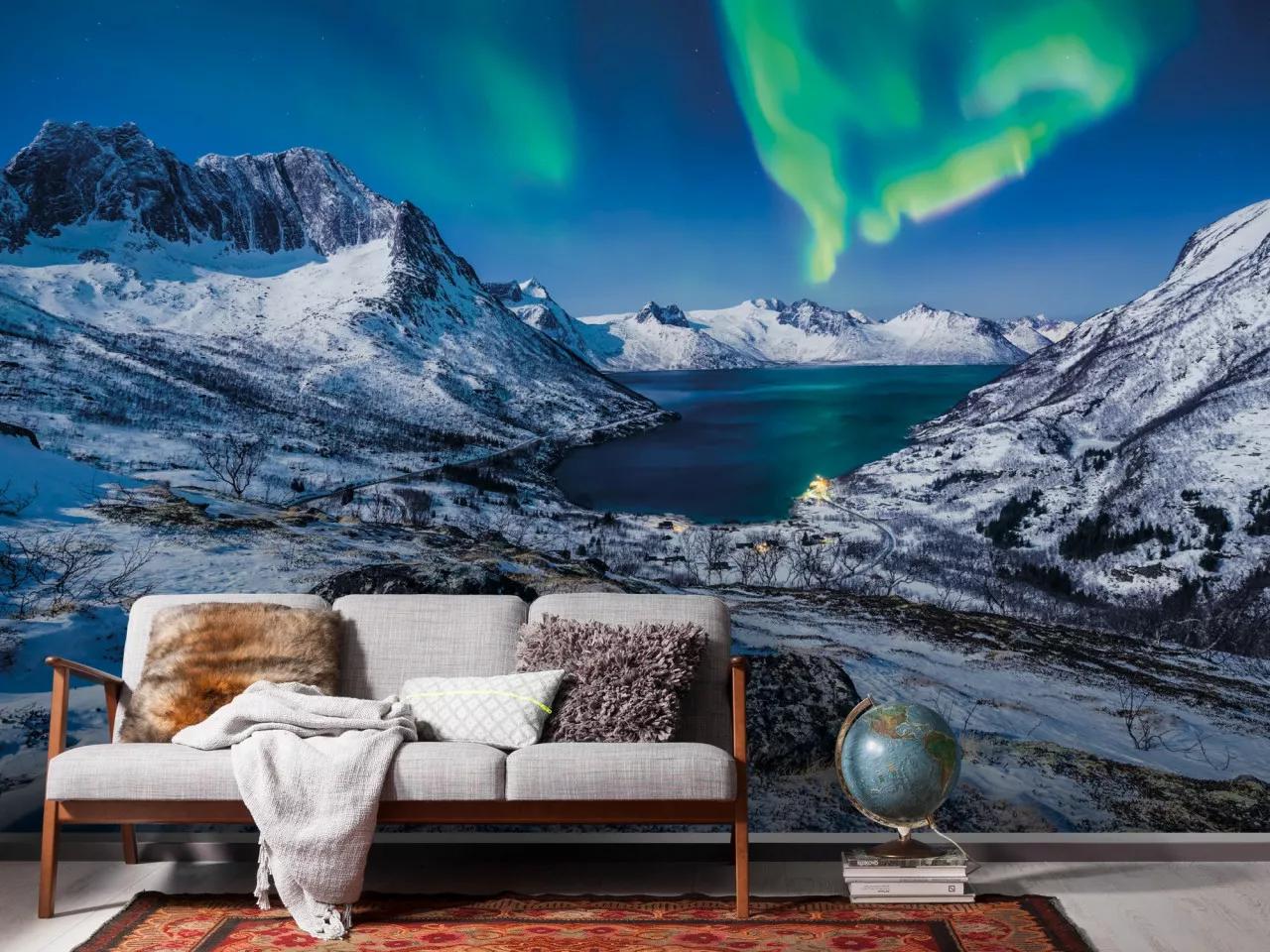Aurora borealis Norvégiában fali poszter