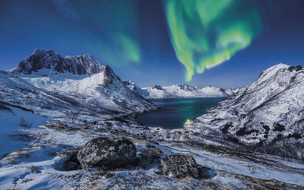 Aurora borealis Norvégiában fali poszter