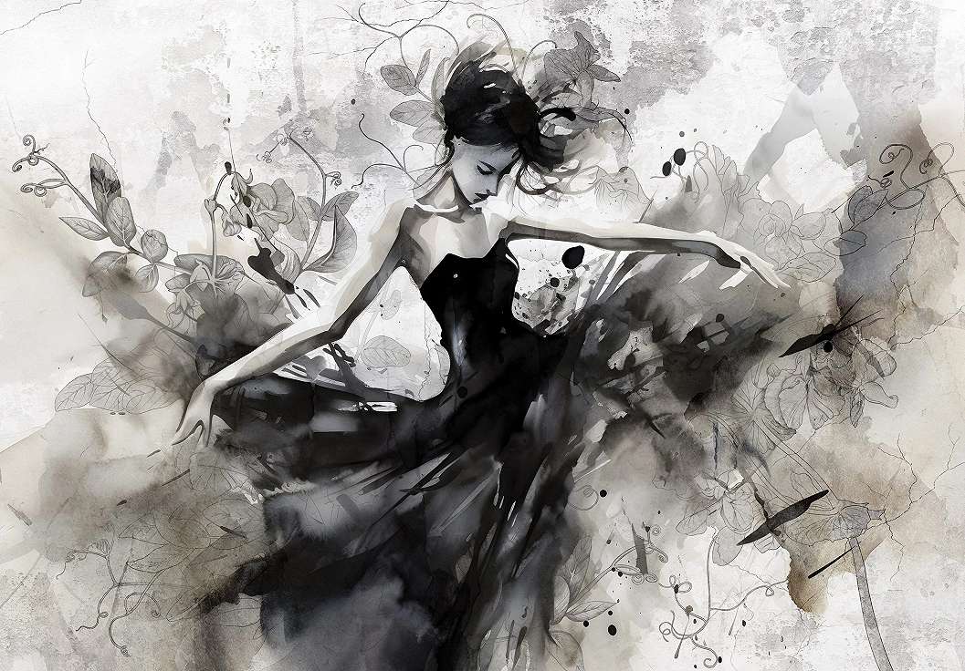 Balerina festett akvarell stílusban design fali poszter 368x254 vlies