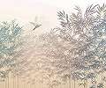 Bambusz erdő és madár mintás vlies posztertapéta
