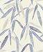 Bambusz levél mintás tapéta bézs kékes színben