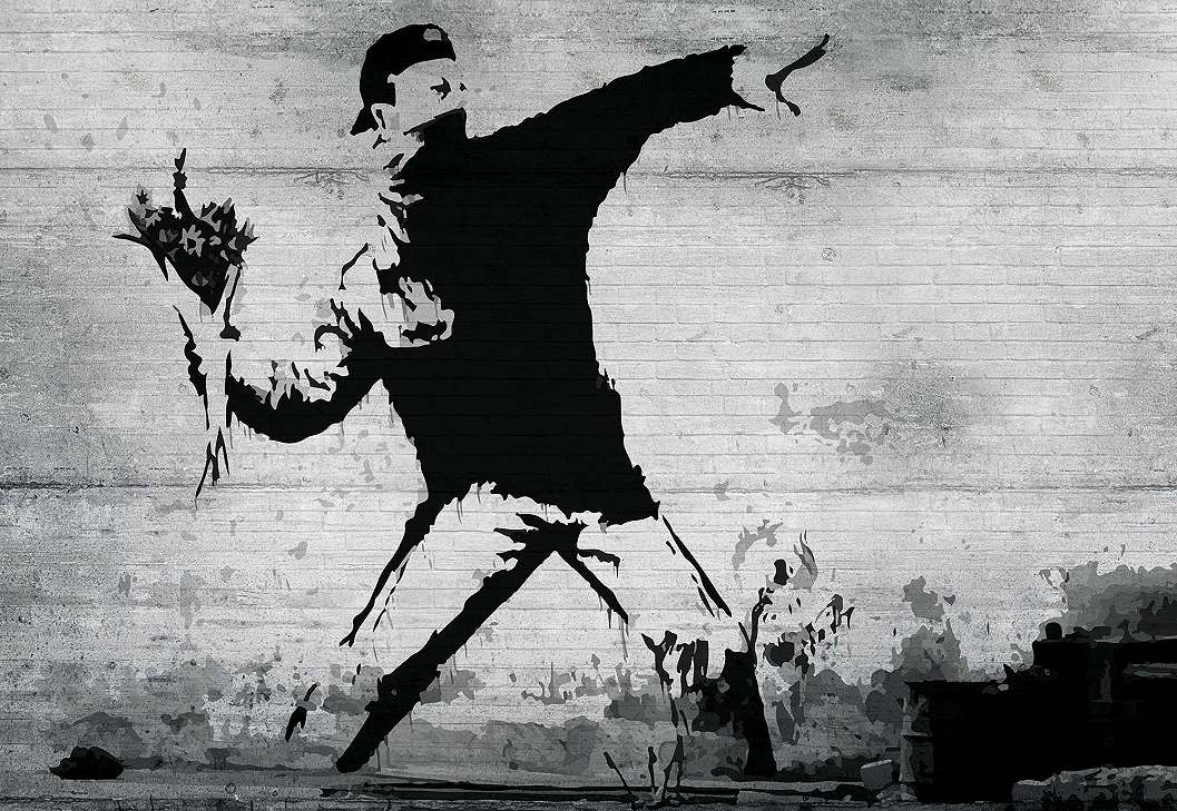 Banksy graffiti óriás fali poszter 368x254 vlies