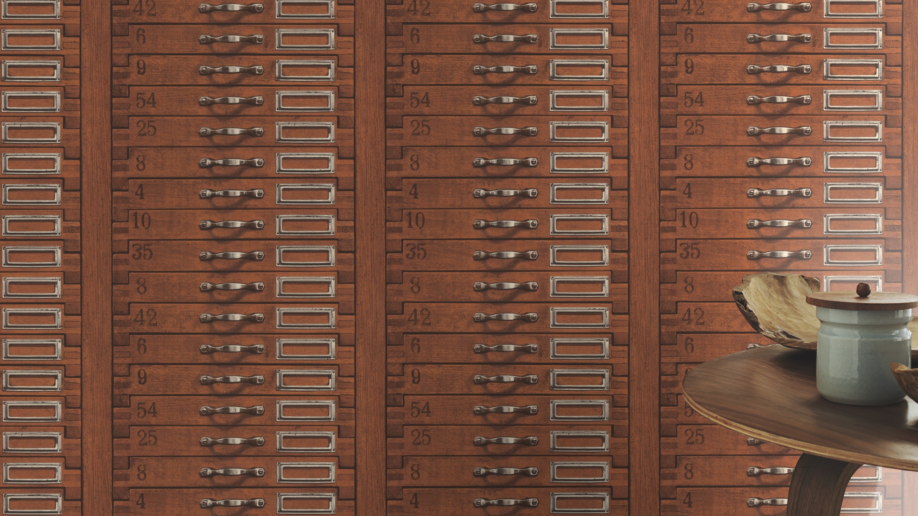 Barna fiók mintás tapéta