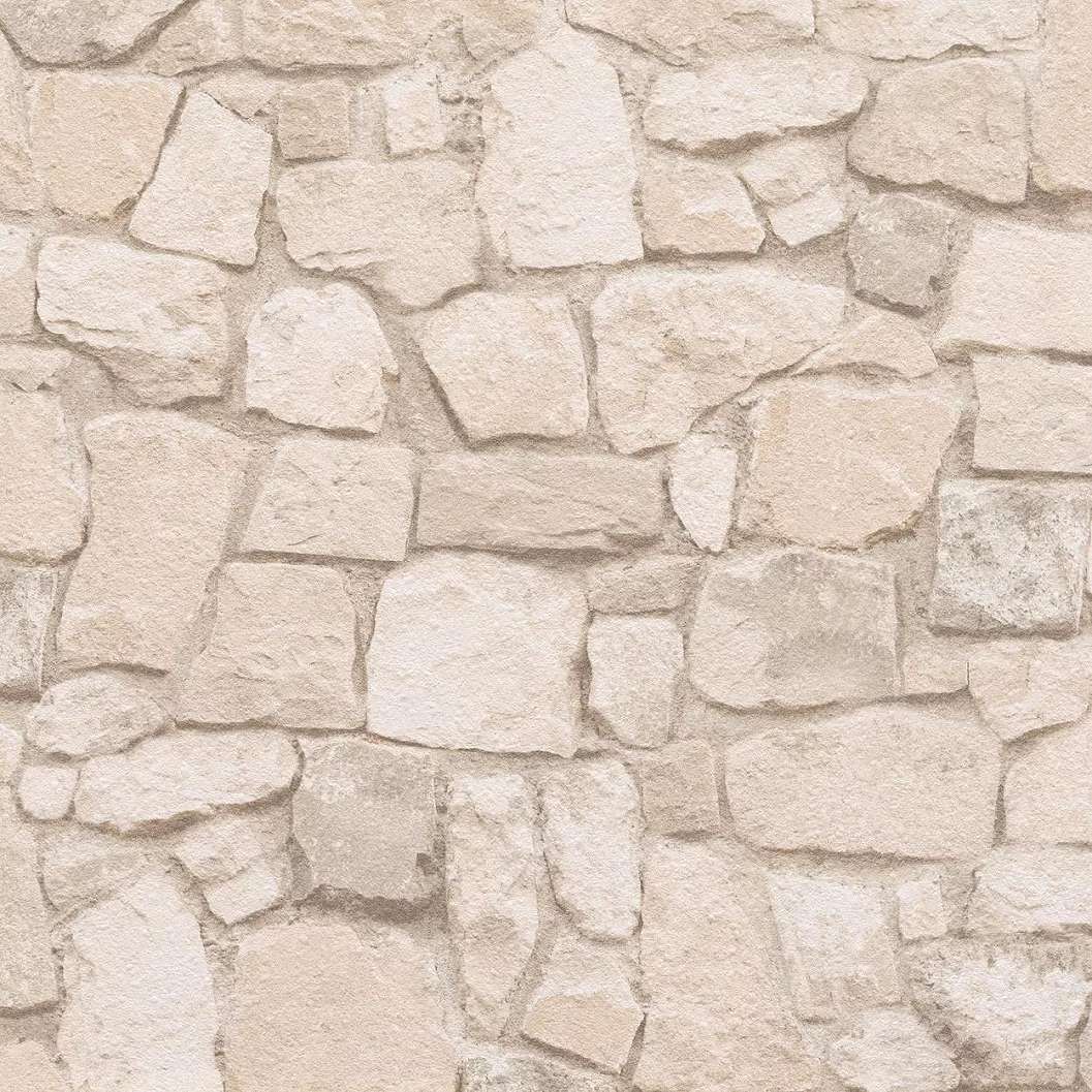 Barna kőfal mintás dekor tapéta