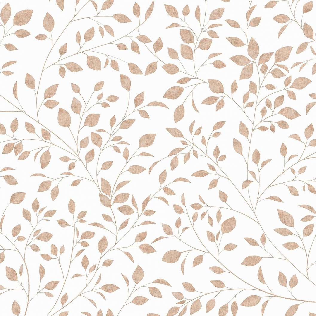 Barna levélmintás vinyl dekor tapéta mosható