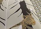 Barna modern design tapéta levél és leopárd mintával