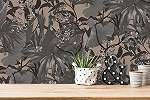 Barna pálmalevél mintás mosható dekor tapéta