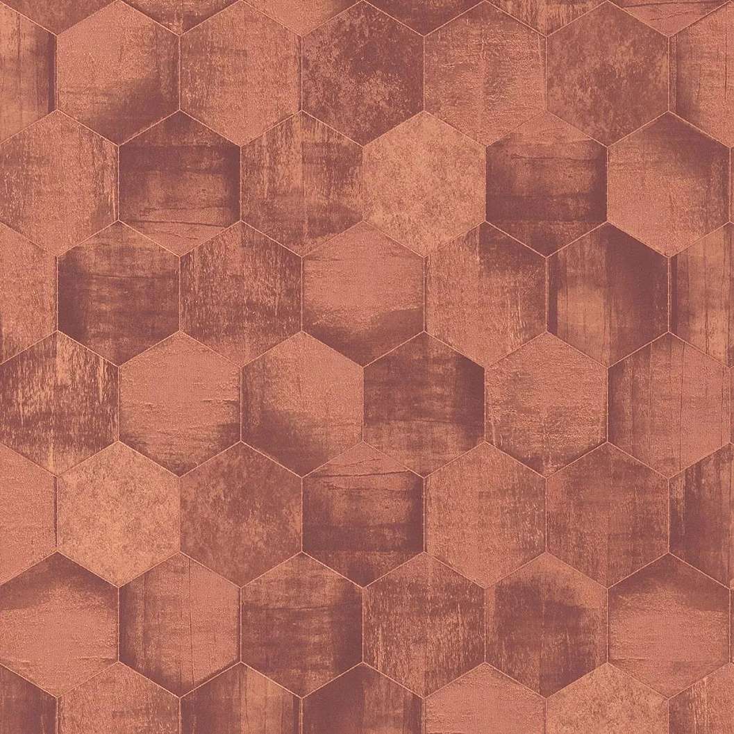 Barna, réz modern geometrikus mintás mosható design tapéta