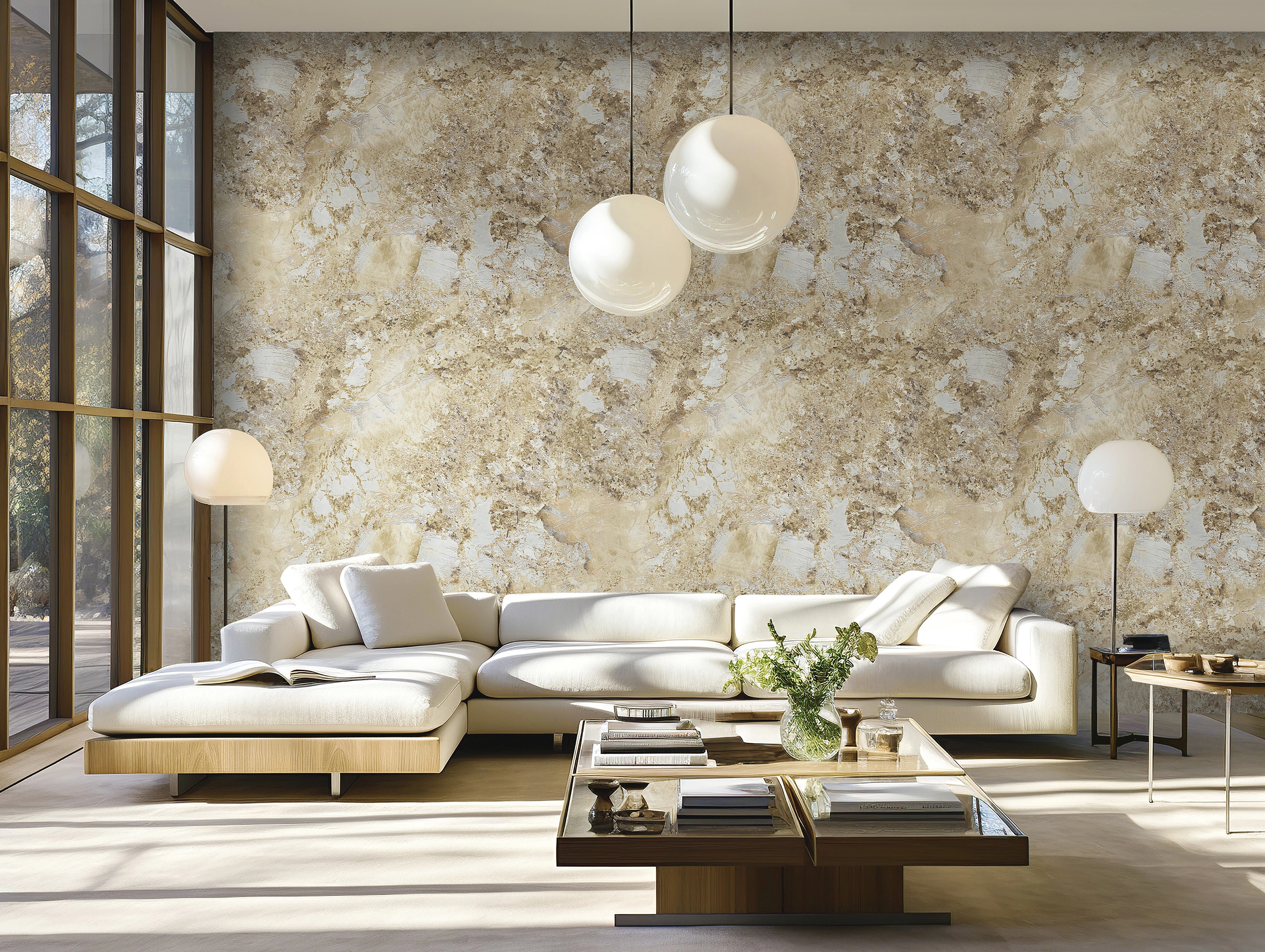 Barnás márvány mintás olasz vinyl tapéta 106cm széles