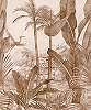 Barnás trópusi pálmafa mintás vlies fali poszter vintage hangulatban