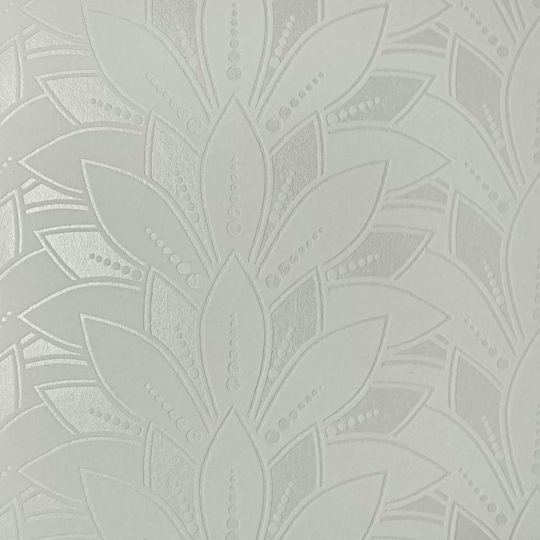 Bársony flokkolt anyagában mintás fehér luxus design tapéta