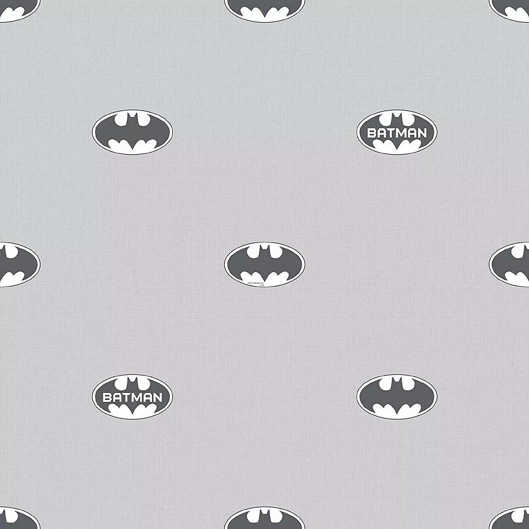 Batman logo mintás tapéta szürke színben