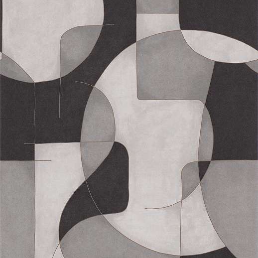 Bauhaus stílusú szürke fekete geometrikus mintás vlies casadeco design tapéta