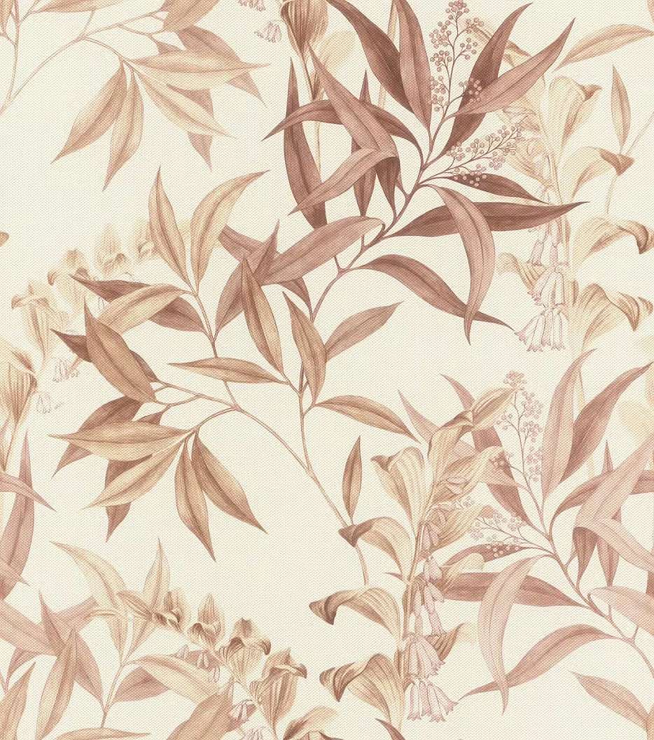 Beige és barna virágzó faág mintás vlies dekor tapéta