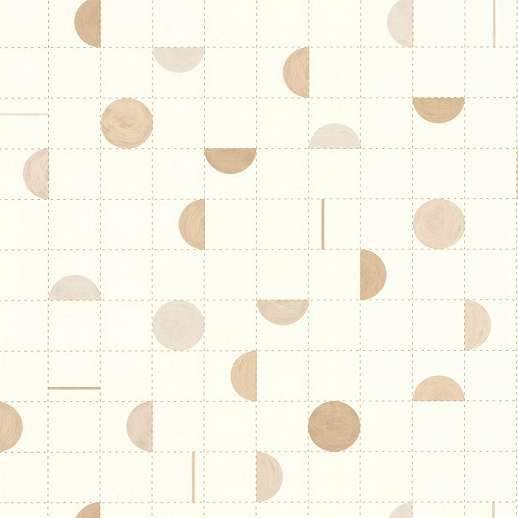 Beige, fehér és arany színű geometria mintás prémium design vinyl tapéta