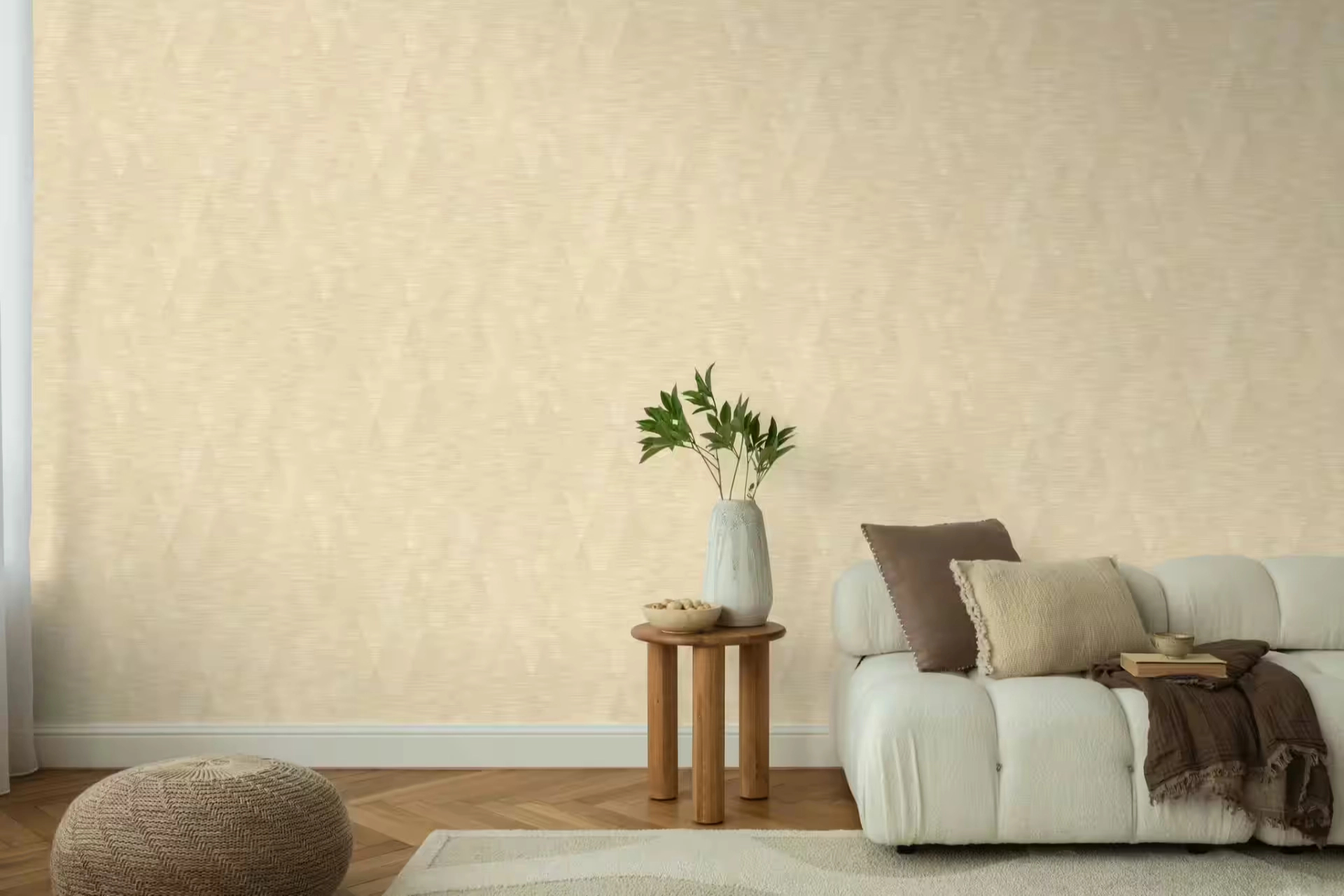 Beige geomatrikus mintás vlies dekor tapéta