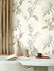 Beige romantikus magnólia mintás design tapéta