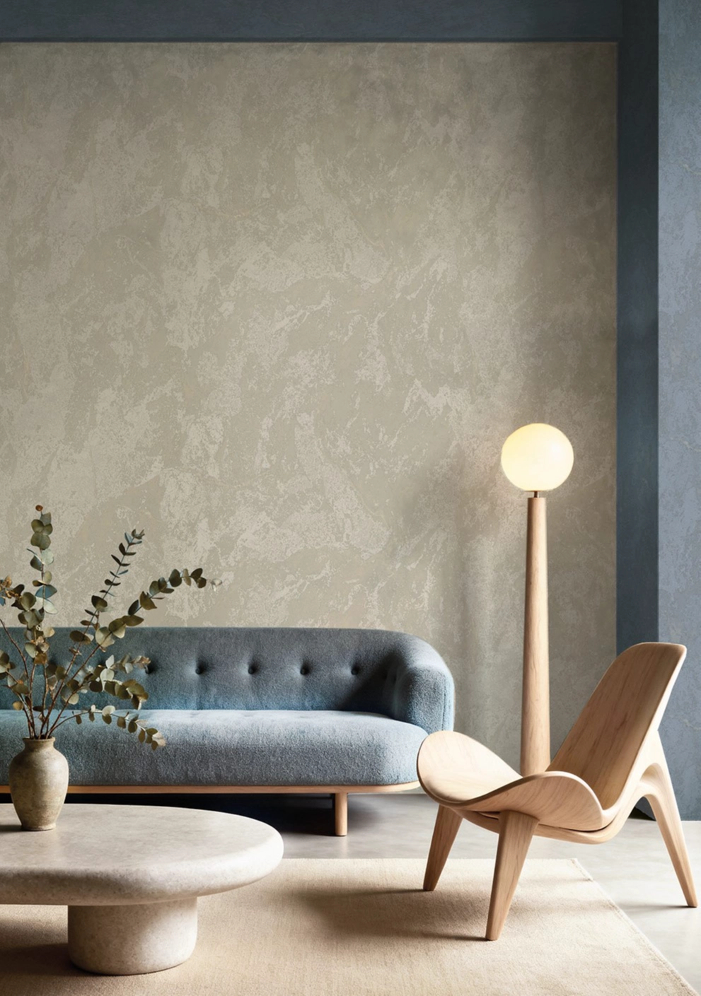 Beige színű betonhatású mintás olasz luxus tapéta
