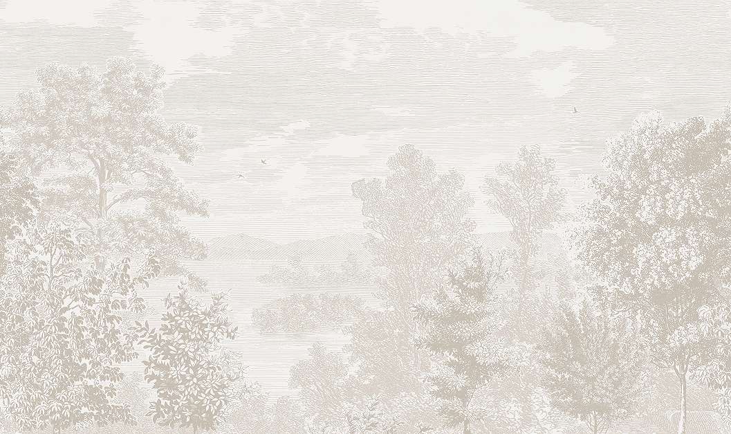 Beige színvilágú levél és madár mintás desing fotótapéta