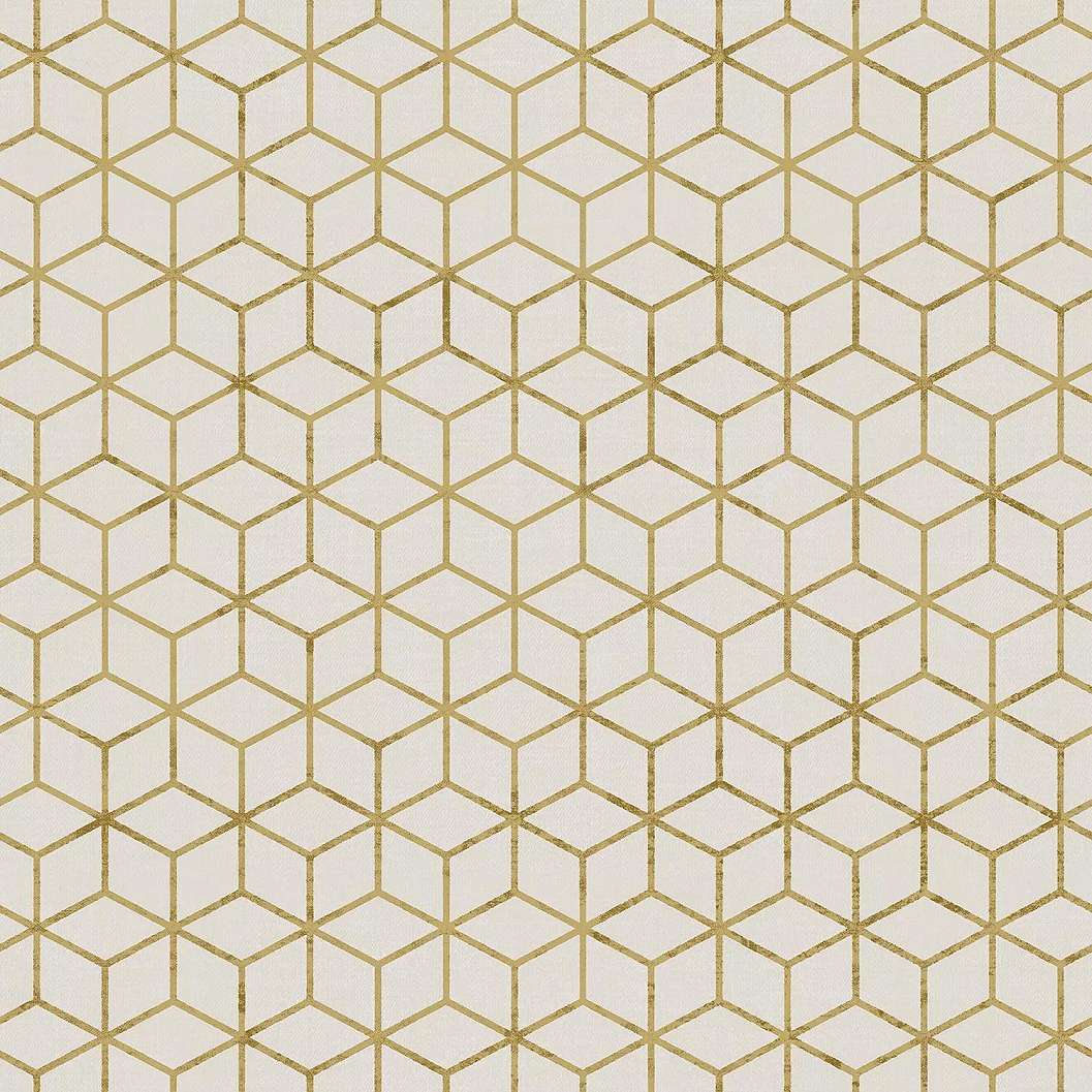 Bézs alapon arany geometrikus mintás exkluzív vinyl tapéta
