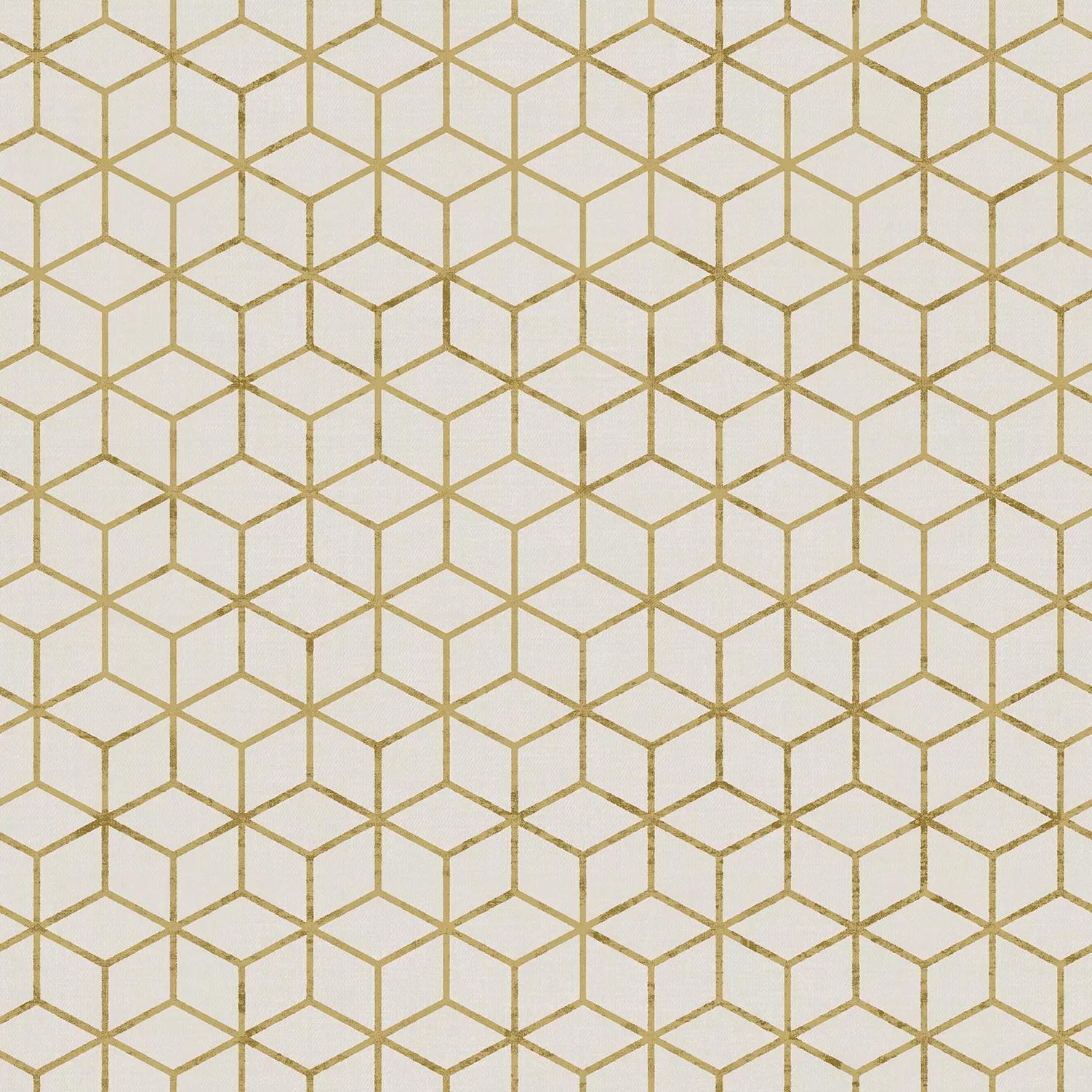 Bézs alapon arany geometrikus mintás exkluzív vinyl tapéta