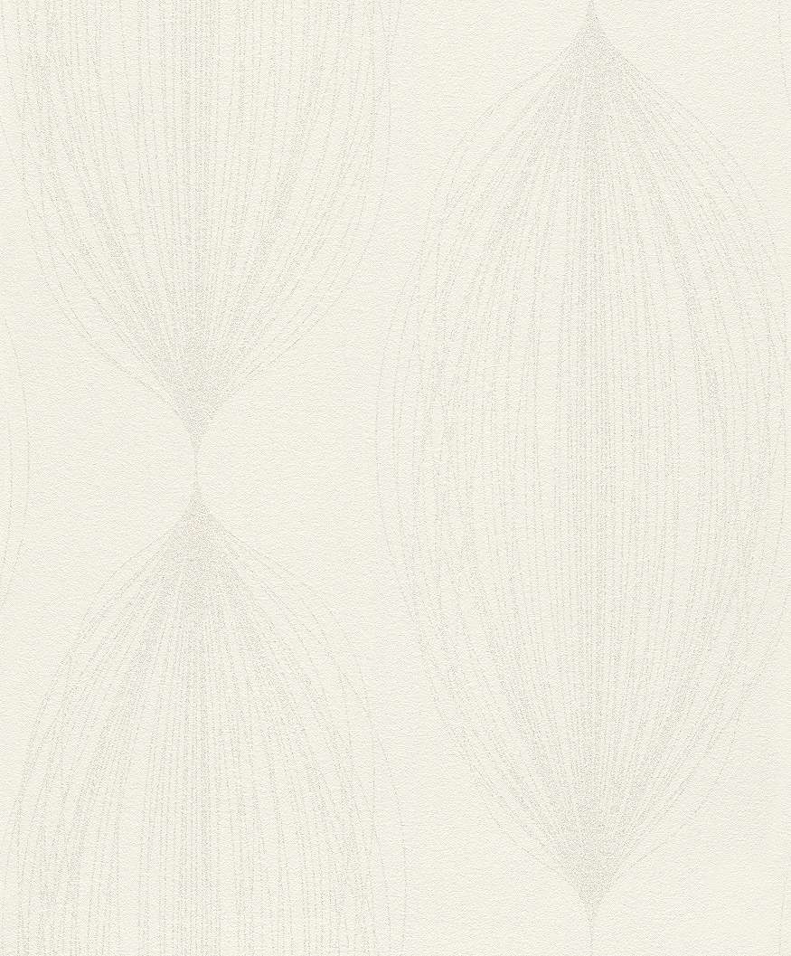 Bézs alapon fonal szerű geometriai mintás csillámos tapéta