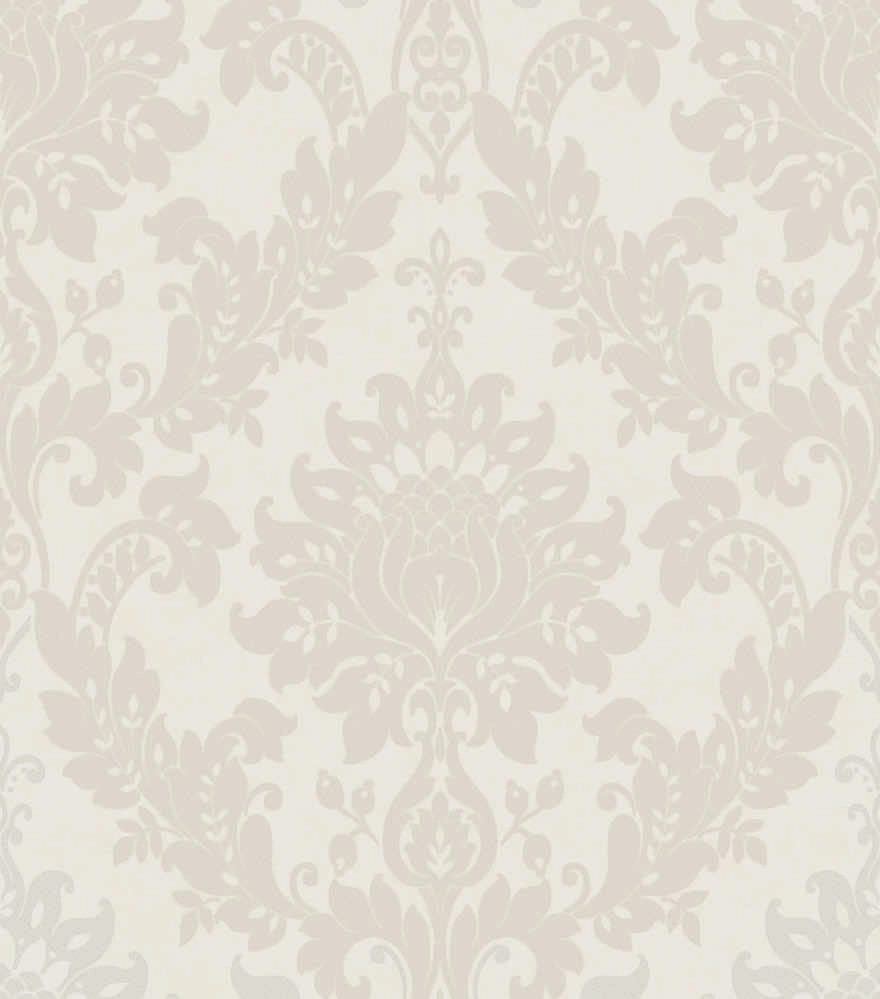 Bézs angol dekor tapéta barokk mintával