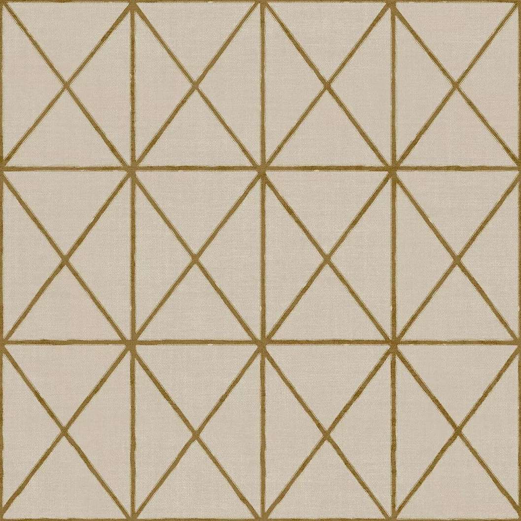 Bézs-barna háromszög geometrikus mintás vinyl tapéta