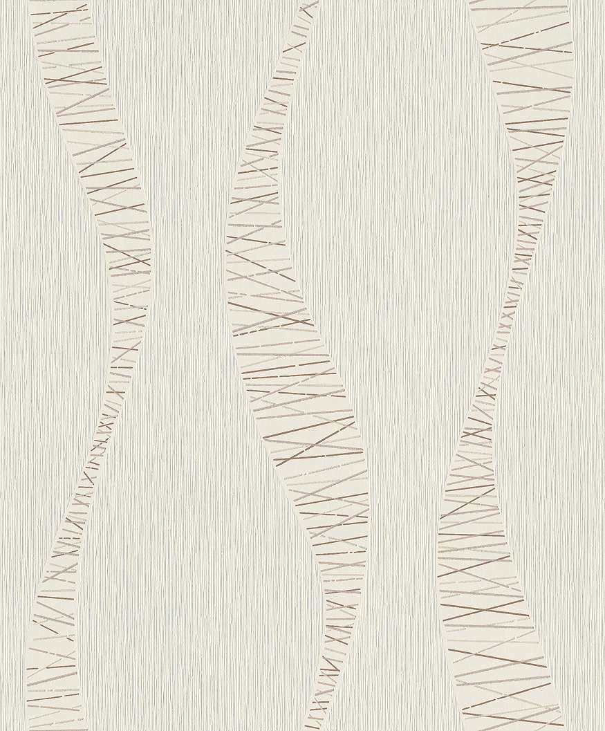 Bézs-barna hullám mintás dekor tapéta