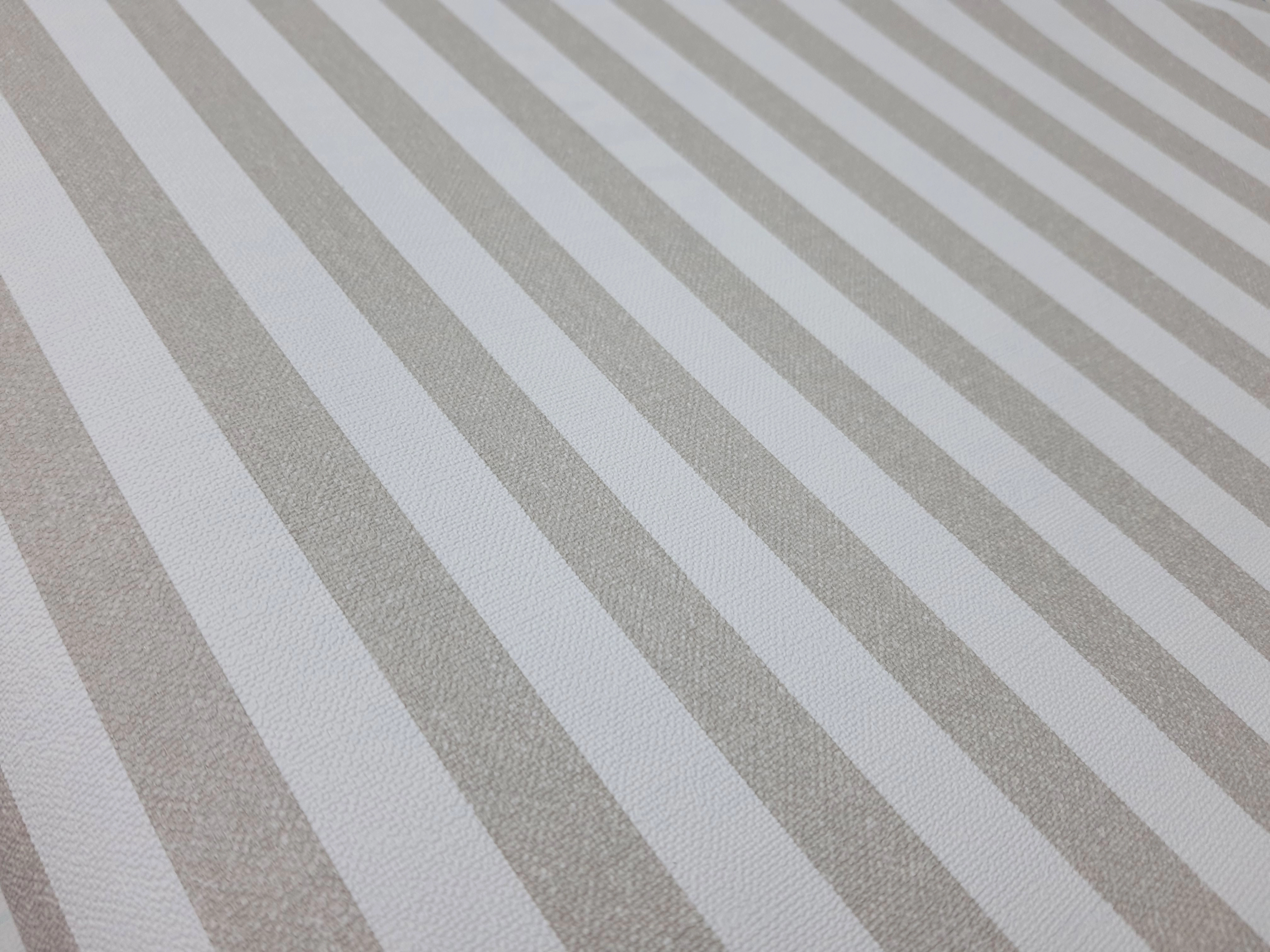Bézs csíkos mintás textilhatású design tapéta
