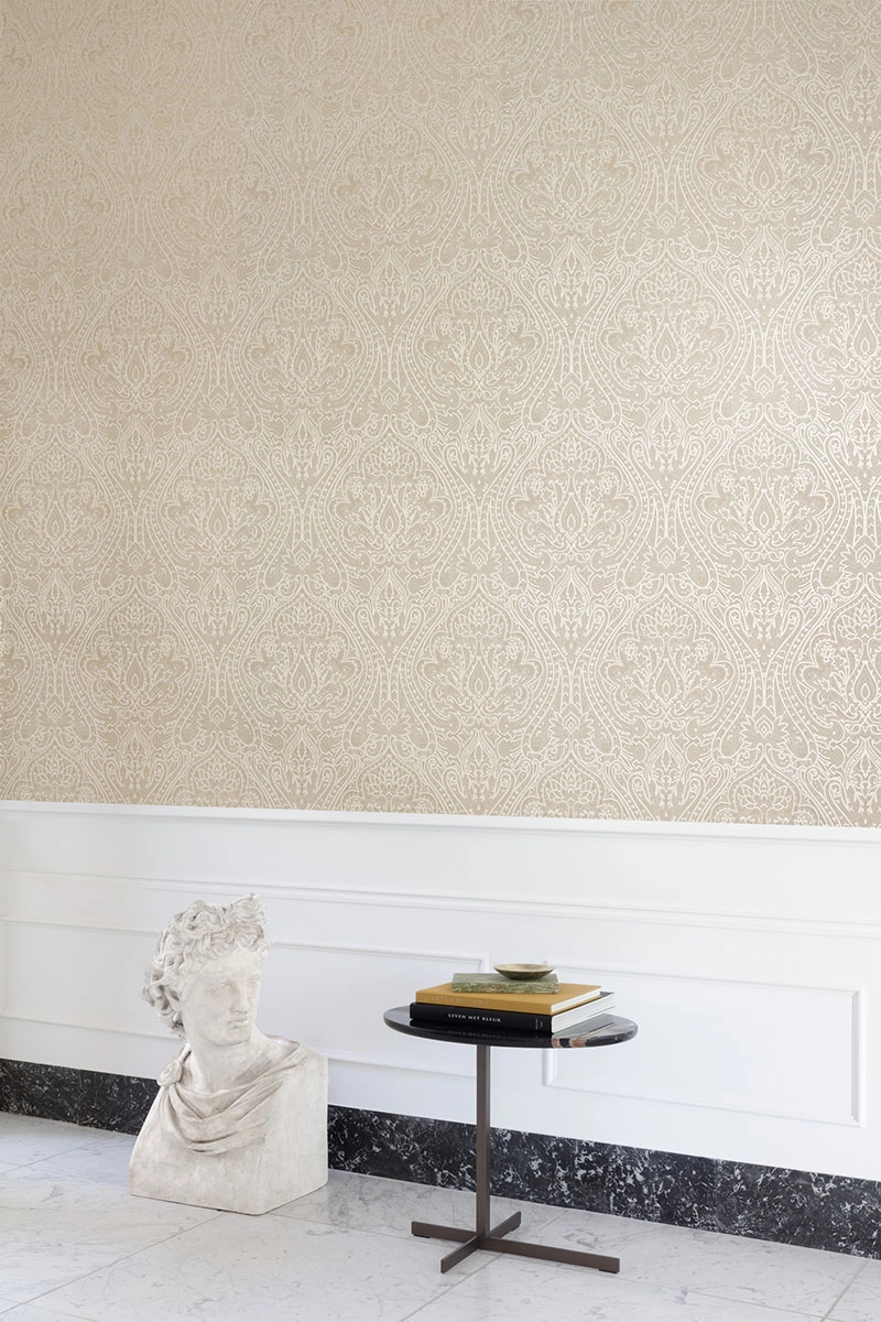 Bézs damaszk mintás khroma design tapéta