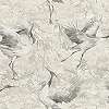 Bézs daru madár mintás design tapéta keleties stílusban