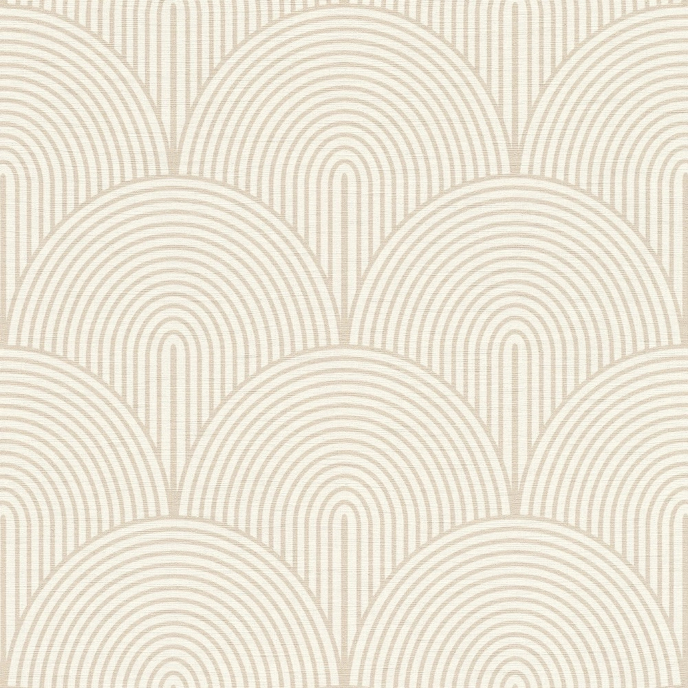 Bézs dekor tapéta félkör geometrikus mintával